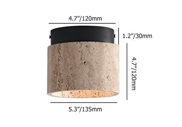 Travertine Modern LED Round Flush Mount Ceiling Light - view 6