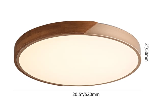 Nordic Flush Mount Wood Round LED Ceiling Lights Modern - view 6