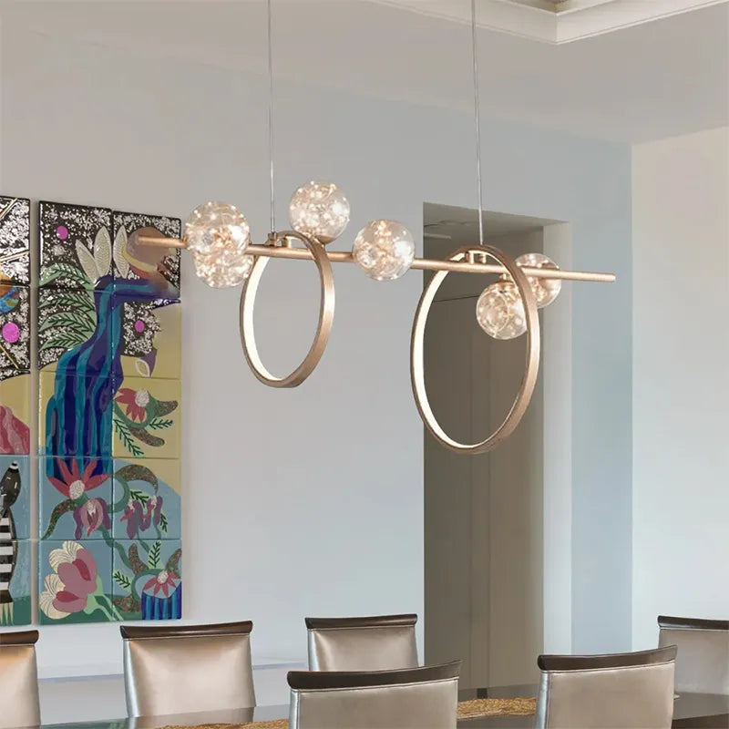 Bubi Gold Amber Glass Bubble LED Island Light Fixtures - view 2