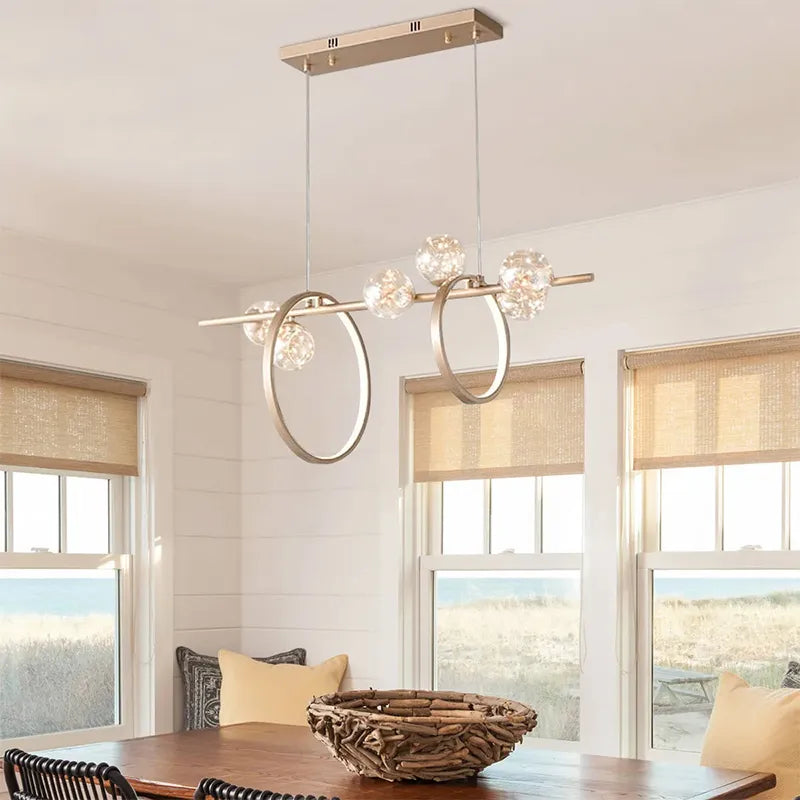Bubi Gold Amber Glass Bubble LED Island Light Fixtures - view 3