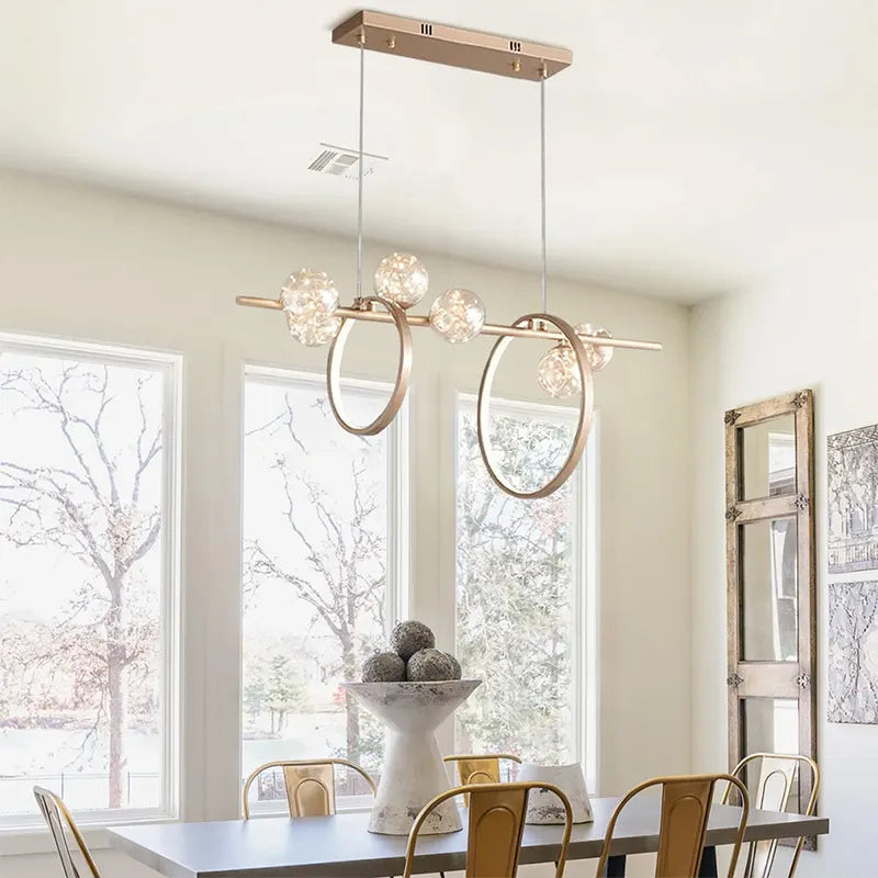 Bubi Gold Amber Glass Bubble LED Island Light Fixtures - view 4