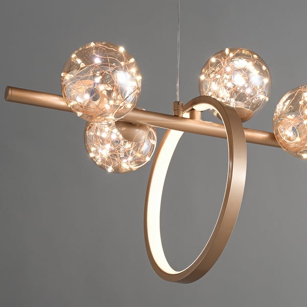 Bubi Gold Amber Glass Bubble LED Island Light Fixtures - view 5