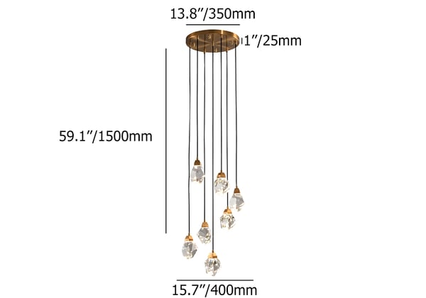 LED Foyer Entryway 7-Light Chandelier Modern Crystal Light - view 14