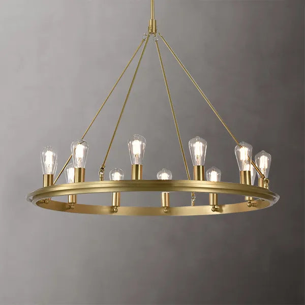 Milla 12-Light Clear Glass 38" Dia Round LED Chandelier - view 1
