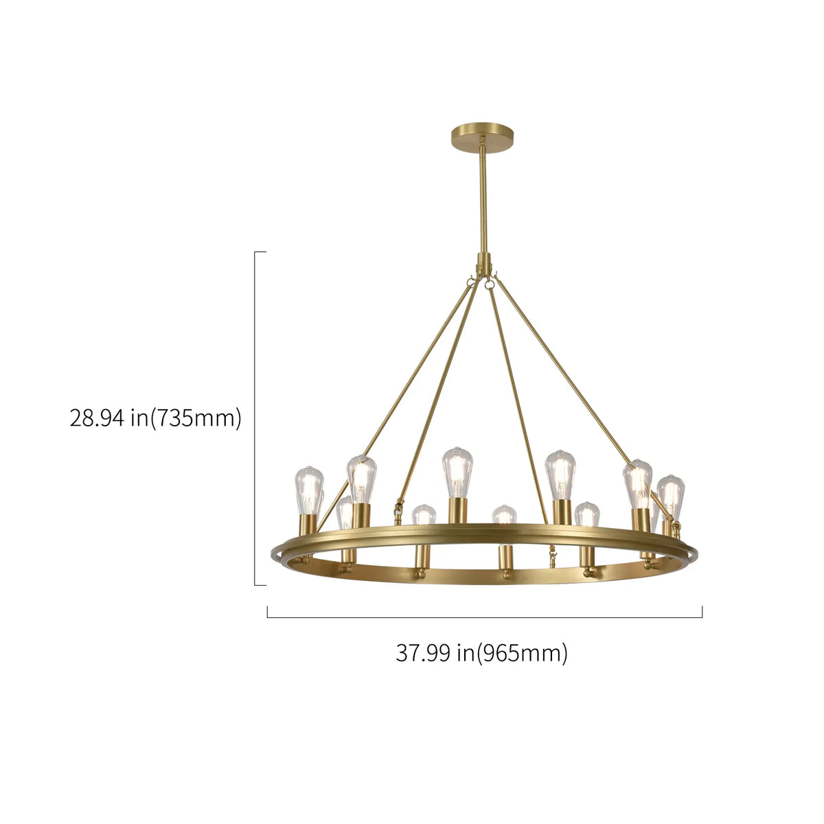 Milla 12-Light Clear Glass 38" Dia Round LED Chandelier - view 10