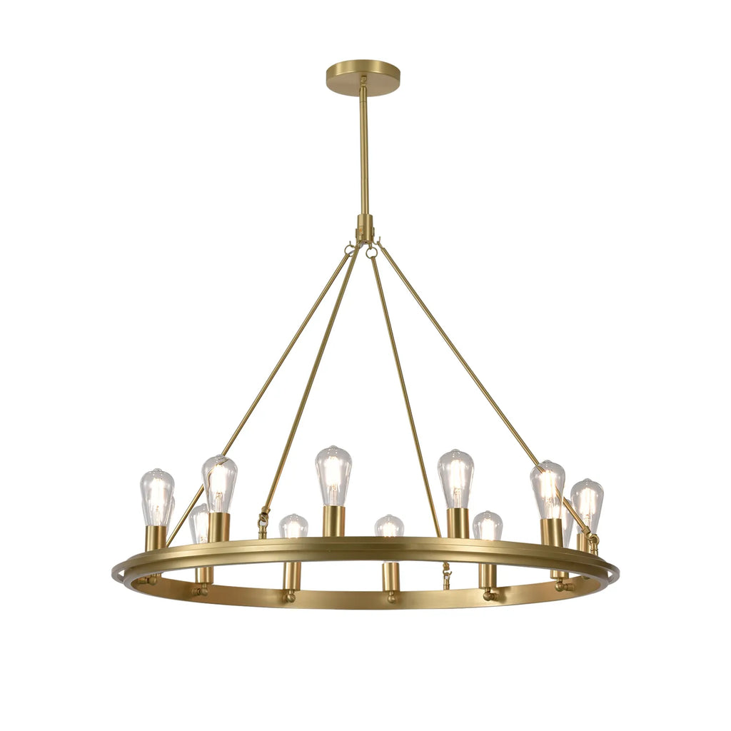 Milla 12-Light Clear Glass 38" Dia Round LED Chandelier - view 6