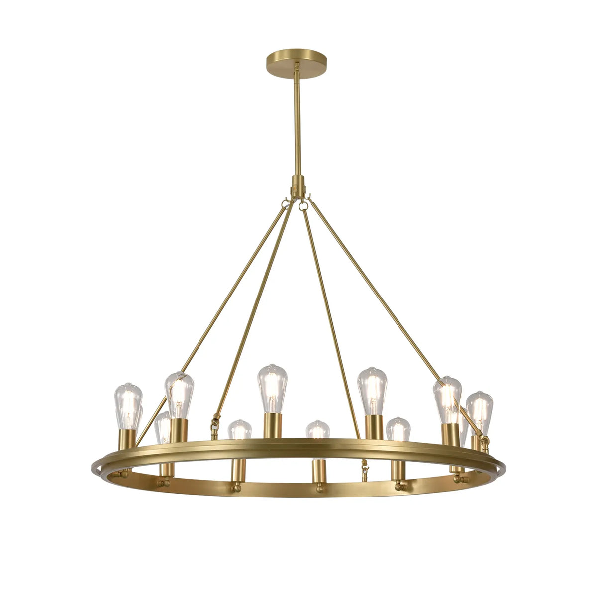 Milla 12-Light Clear Glass 38" Dia Round LED Chandelier - view 6