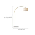 White Round Drum Shade Rectangular Marble Base Arc Floor Lamp - view 6