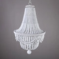 Kesarre Round Classic Wood Beaded White Boho Chandelier - view 1