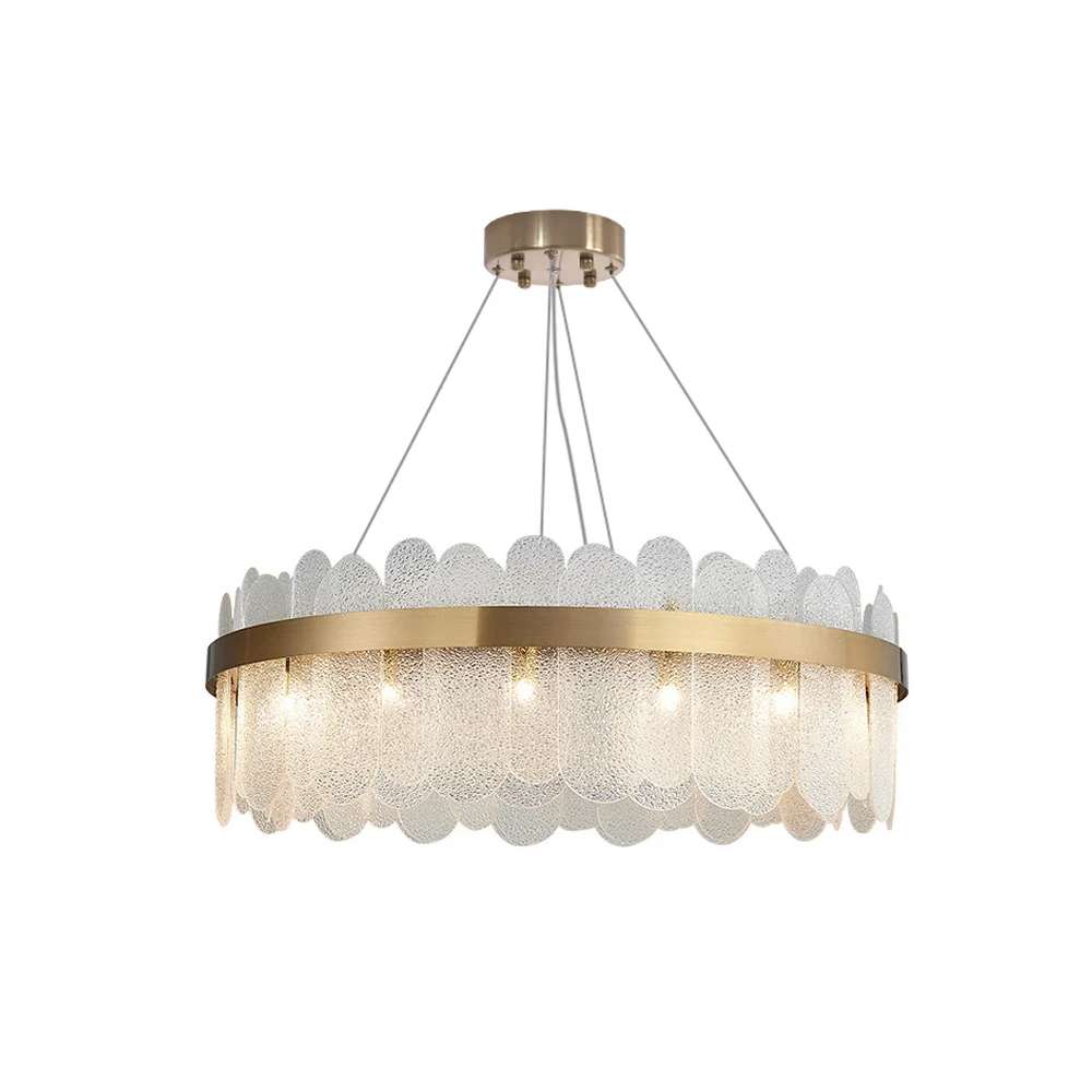 Revel Round Tiered Gold And Clear Glass Chandelier - view 10