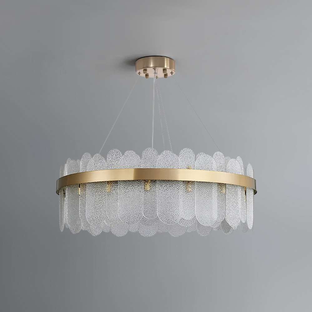 Revel Round Tiered Gold And Clear Glass Chandelier - view 2