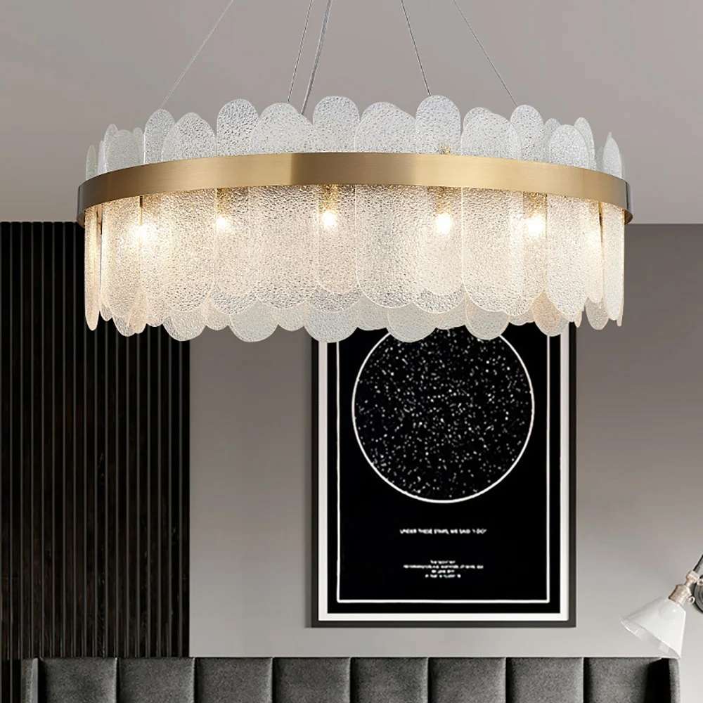 Revel Round Tiered Gold And Clear Glass Chandelier - view 3