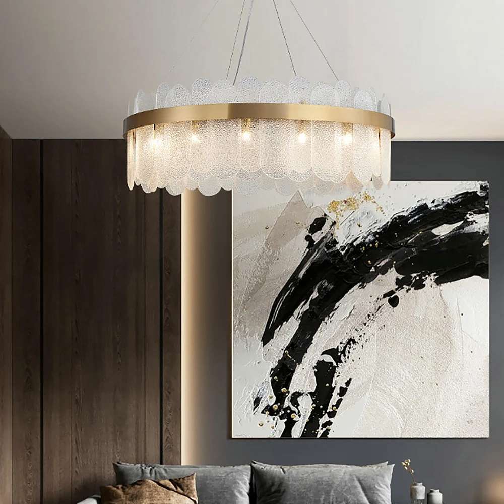 Revel Round Tiered Gold And Clear Glass Chandelier - view 4