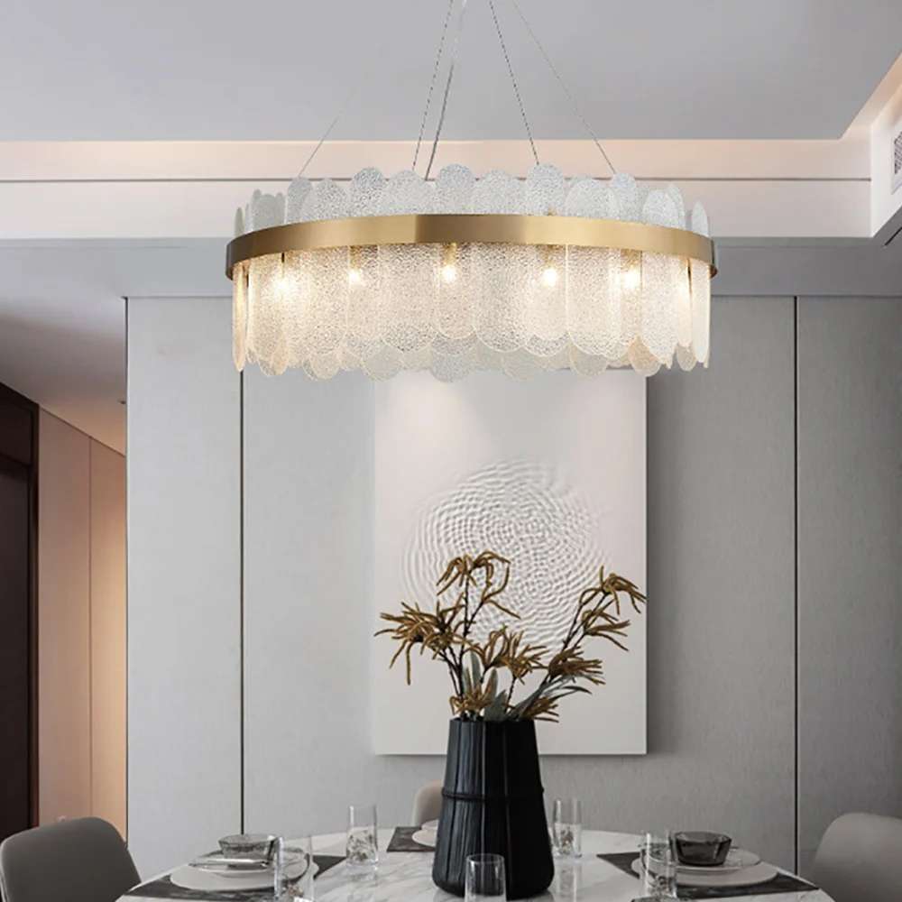 Revel Round Tiered Gold And Clear Glass Chandelier - view 5