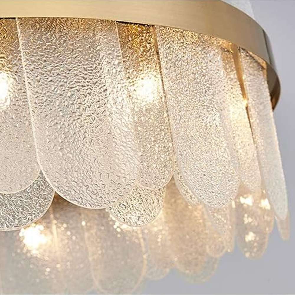 Revel Round Tiered Gold And Clear Glass Chandelier - view 6