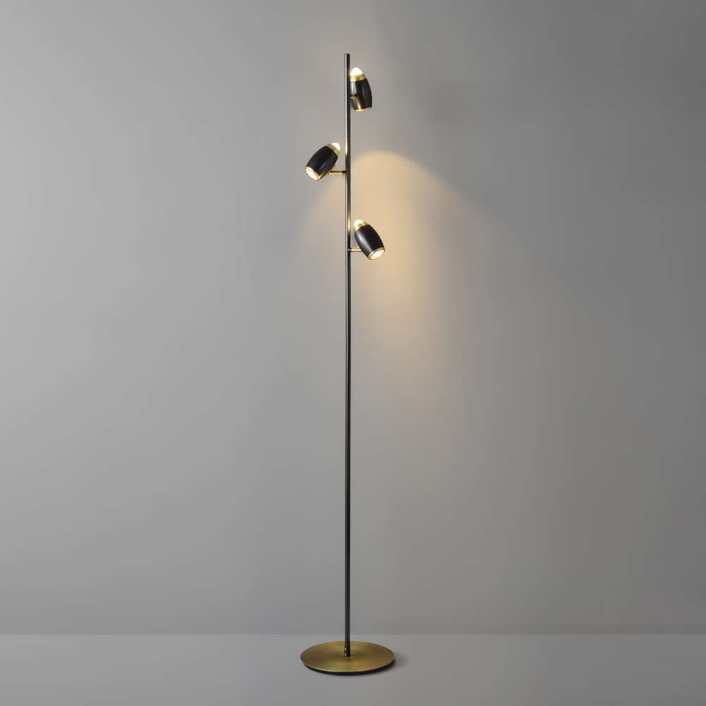 Dawn Engine Modern 3-Light Spot Light Black LED Floor Lamp - view 1