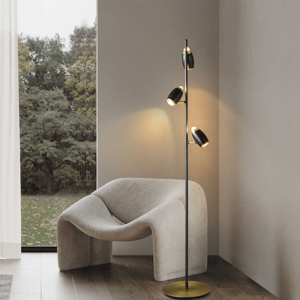 Dawn Engine Modern 3-Light Spot Light Black LED Floor Lamp - view 3