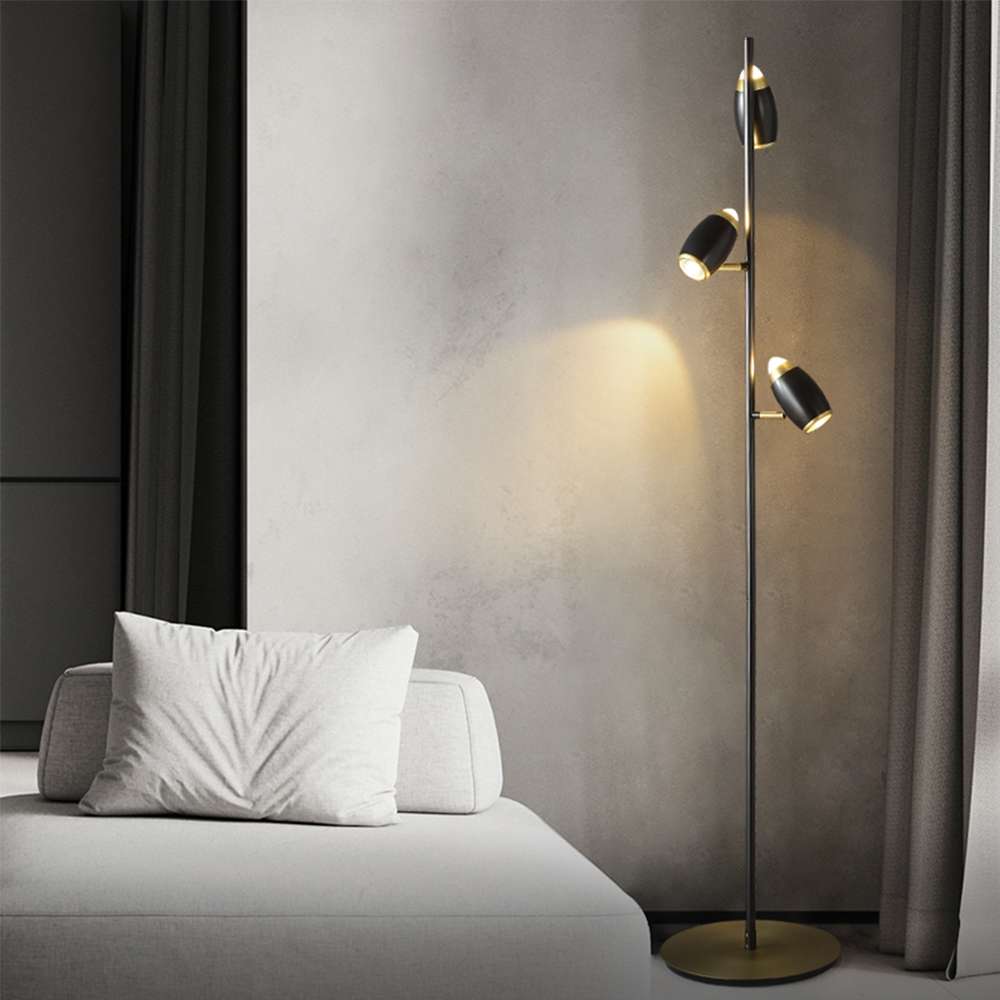 Dawn Engine Modern 3-Light Spot Light Black LED Floor Lamp - view 5