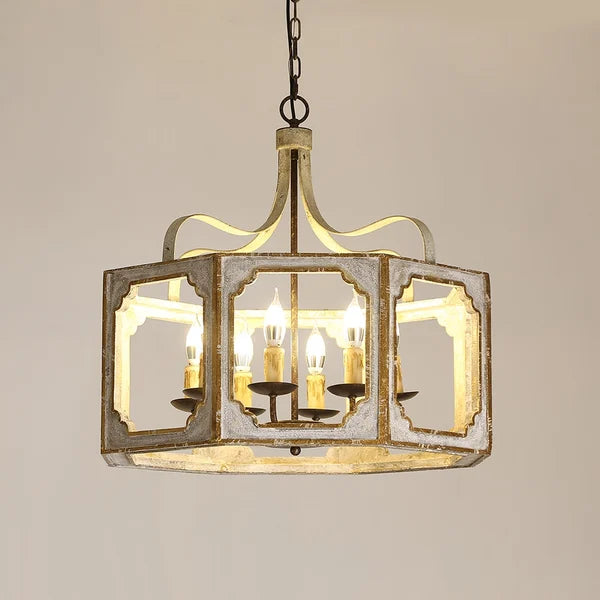 Light in the Space Rustic Lantern 8-Light LED Candle Chandelier - view 1