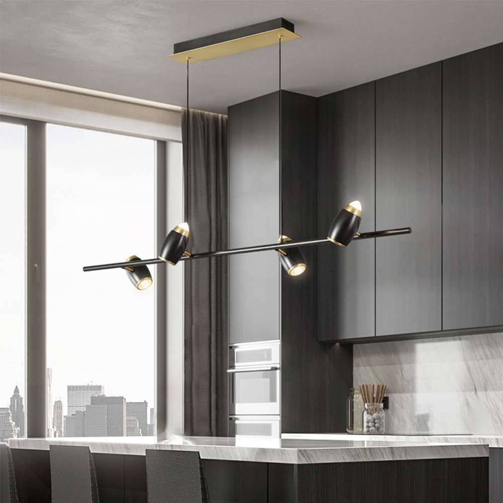 Jacarra Modern Adjustable Black Linear Led Chandelier - view 4