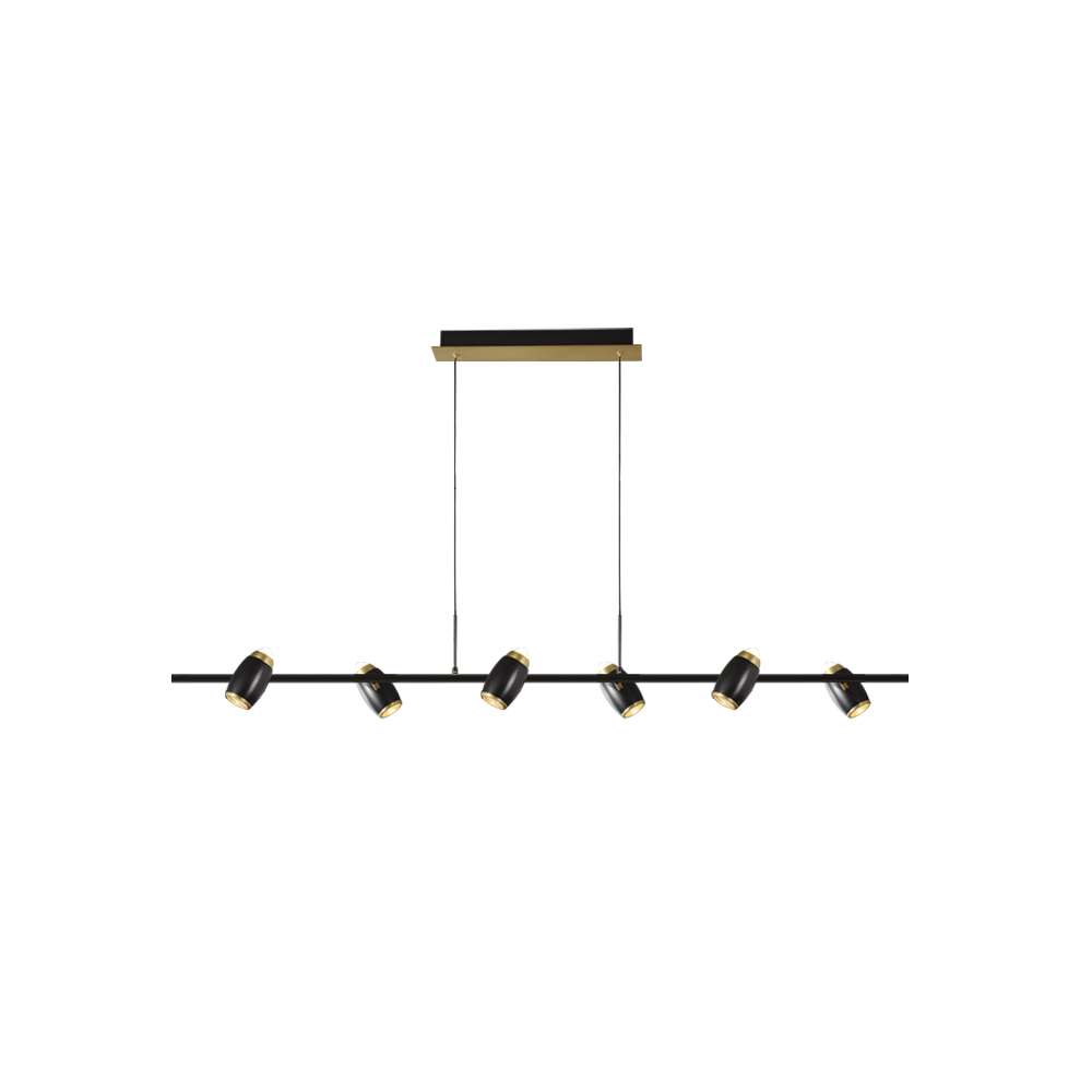 Jacarra Modern Adjustable Black Linear Led Chandelier - view 9