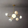 Creative Modern Brass Rotating Planet Round Chandelier - view 1
