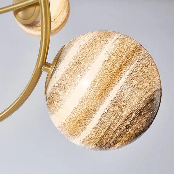Creative Modern Brass Rotating Planet Round Chandelier - view 5
