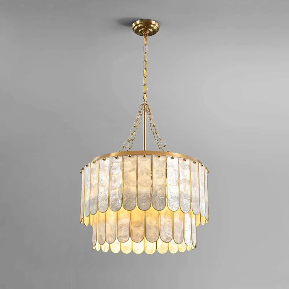 Madelyn Modern 5-Light Round Faceted Capiz Chandelier - view 1