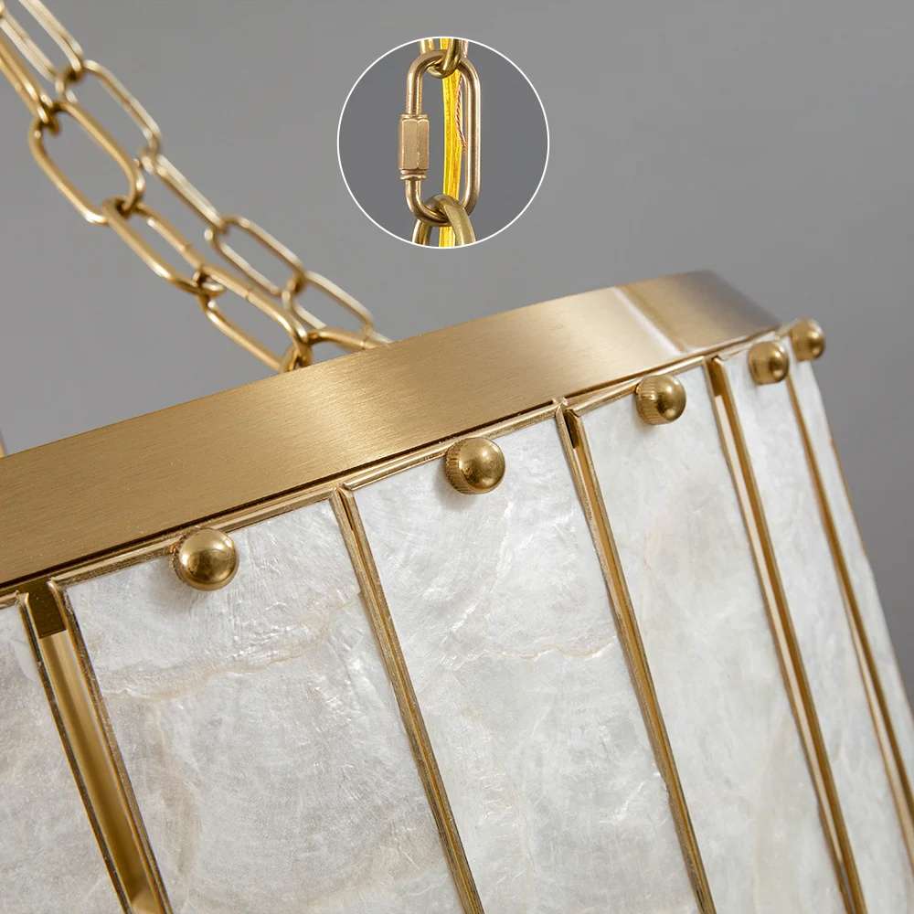 Madelyn Modern 5-Light Round Faceted Capiz Chandelier - view 7