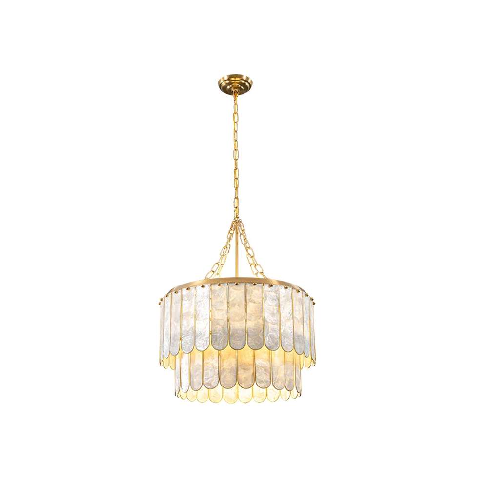 Madelyn Modern 5-Light Round Faceted Capiz Chandelier - view 8