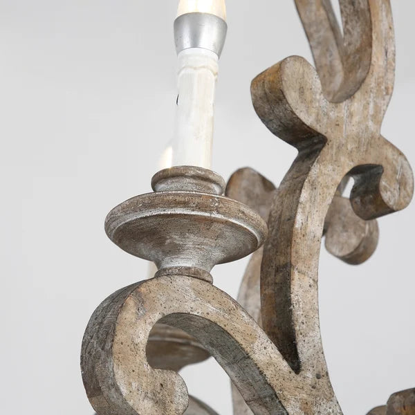 Rustic Distressed 5-Light 26 4/5" Dia Brown Chandelier Candle - view 5
