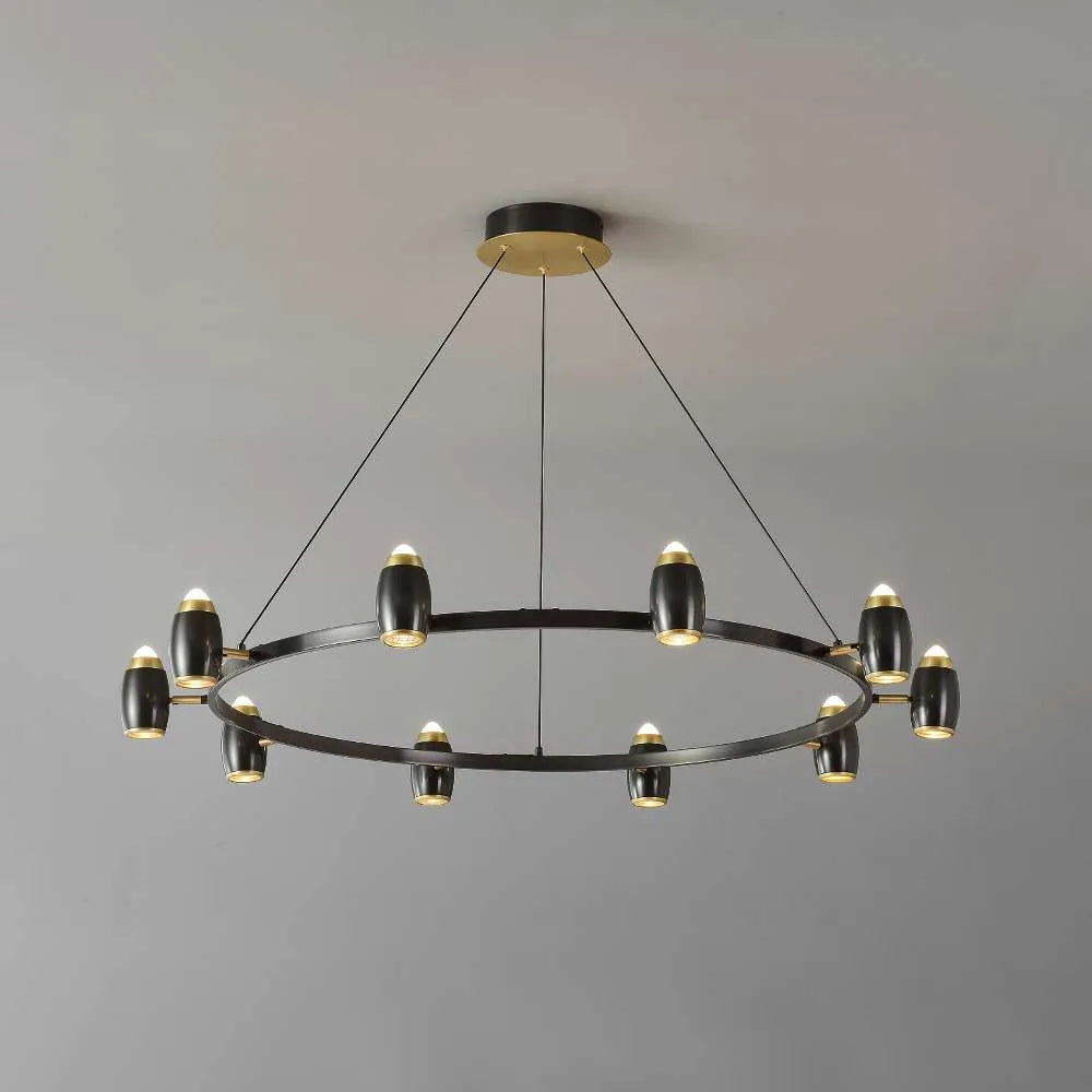 Integrated LED Modern 40 3/5" Dia Black Round Chandelier - view 1