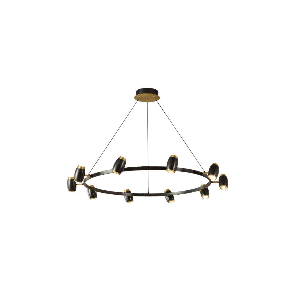 Integrated LED Modern 40 3/5" Dia Black Round Chandelier - view 10