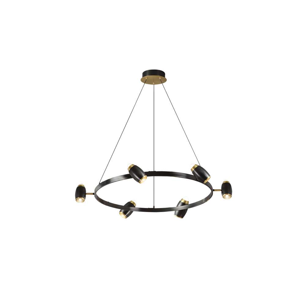 Integrated LED Modern 40 3/5" Dia Black Round Chandelier - view 8