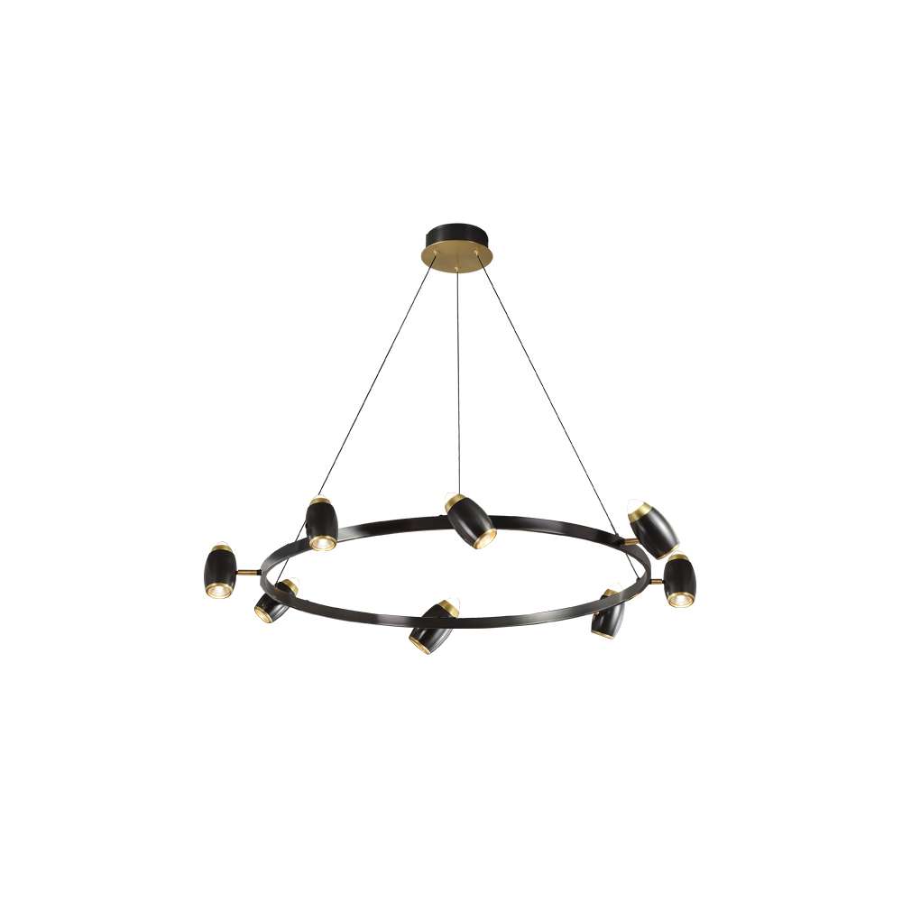 Integrated LED Modern 40 3/5" Dia Black Round Chandelier - view 9