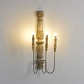 French Vintage Warm White 3-Light Wood Candle Wall Sconces - view 1