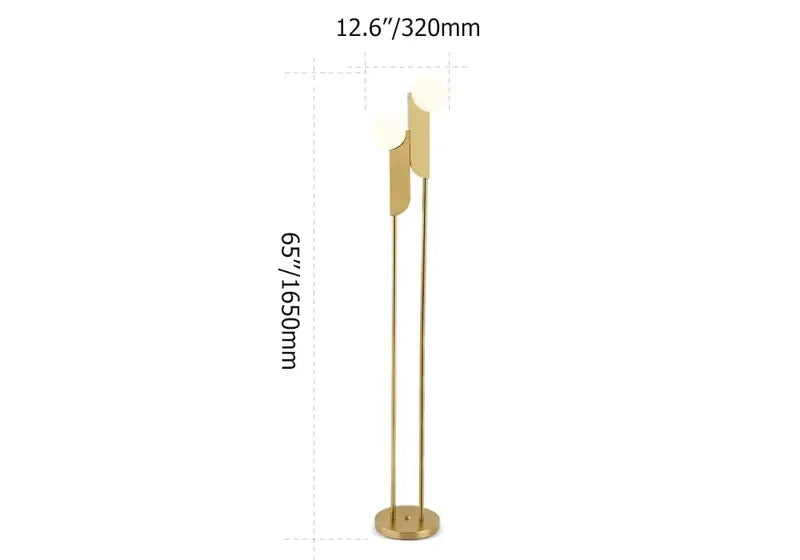 Modern Gold And Opal Glass 2-Light Torchiere Floor Lamp - view 6