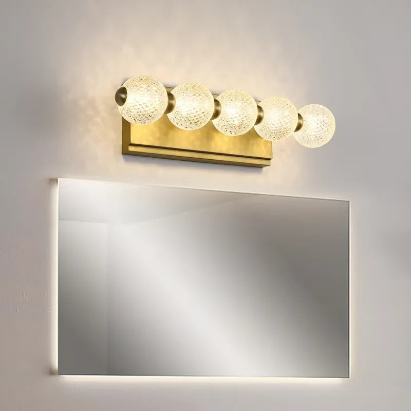 Clear Globe Acrylic 5-Light Gold Modern Vanity Lighting - view 2