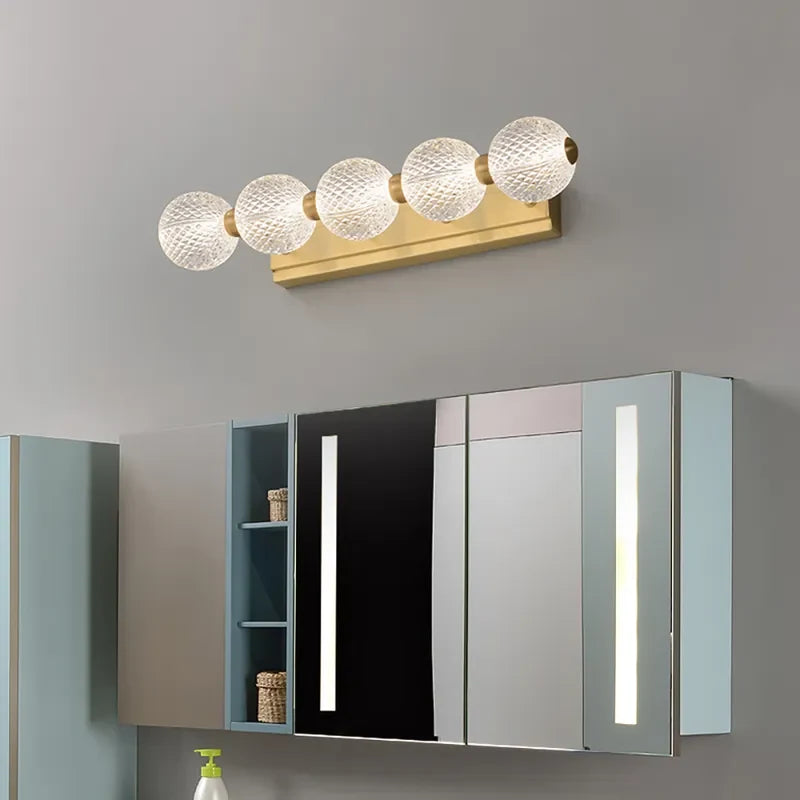 Clear Globe Acrylic 5-Light Gold Modern Vanity Lighting - view 3