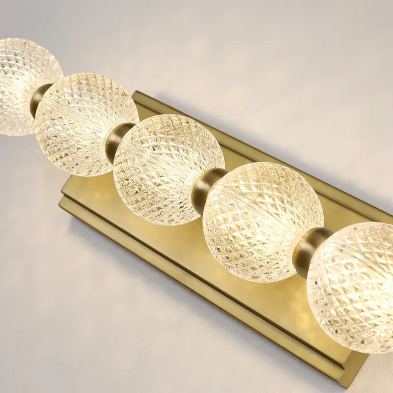 Clear Globe Acrylic 5-Light Gold Modern Vanity Lighting - view 4