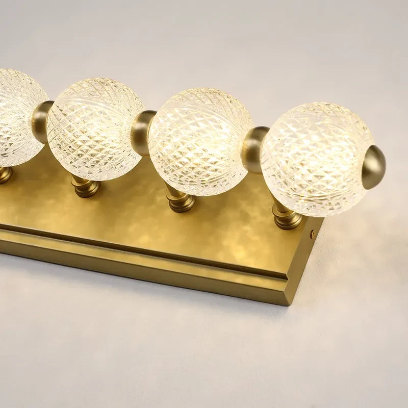 Clear Globe Acrylic 5-Light Gold Modern Vanity Lighting - view 5