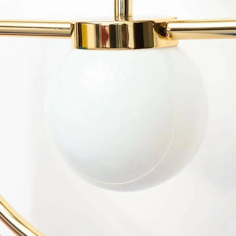 Pink Wink Gold 2-Light Opal Glass Shade Boho Floor Lamp - view 4