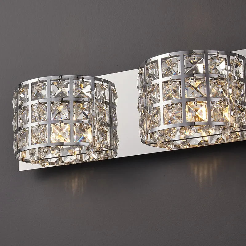 Clear Crystals Modern Bathroom Wall Sconces Chrome - view 3
