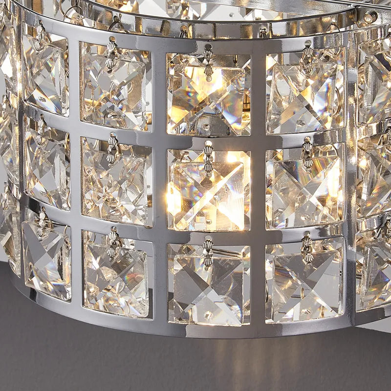 Clear Crystals Modern Bathroom Wall Sconces Chrome - view 4