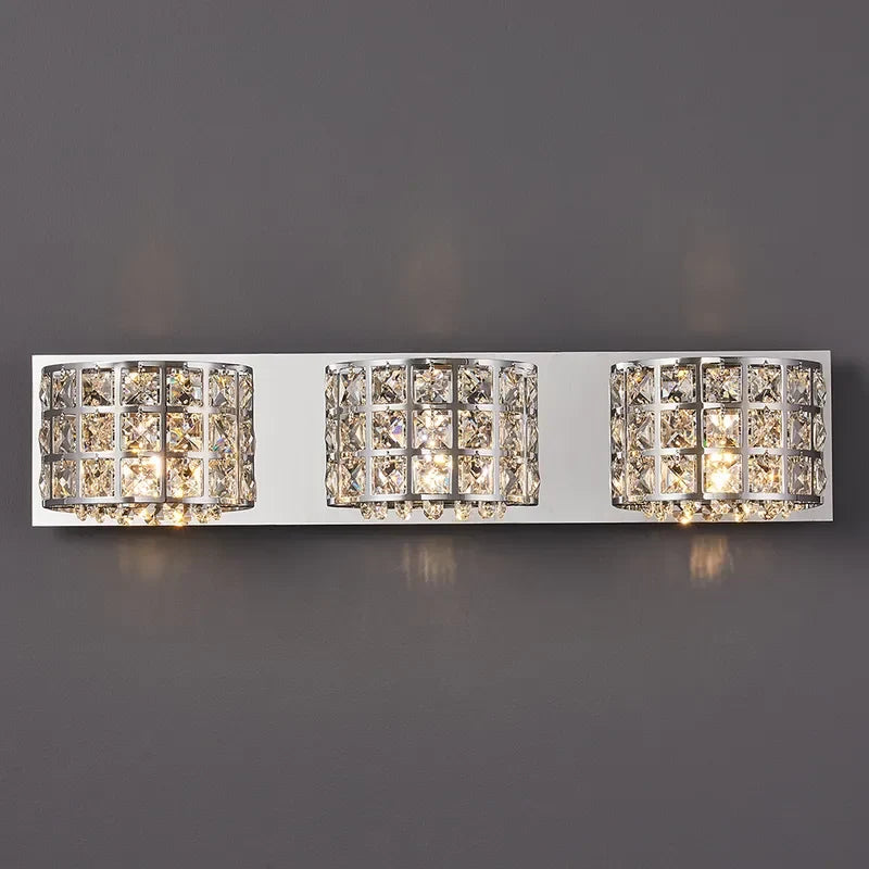 Clear Crystals Modern Bathroom Wall Sconces Chrome - view 5