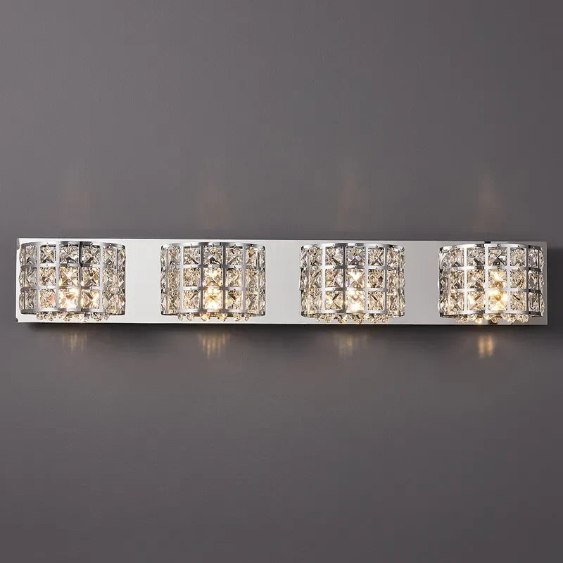 Clear Crystals Modern Bathroom Wall Sconces Chrome - view 6