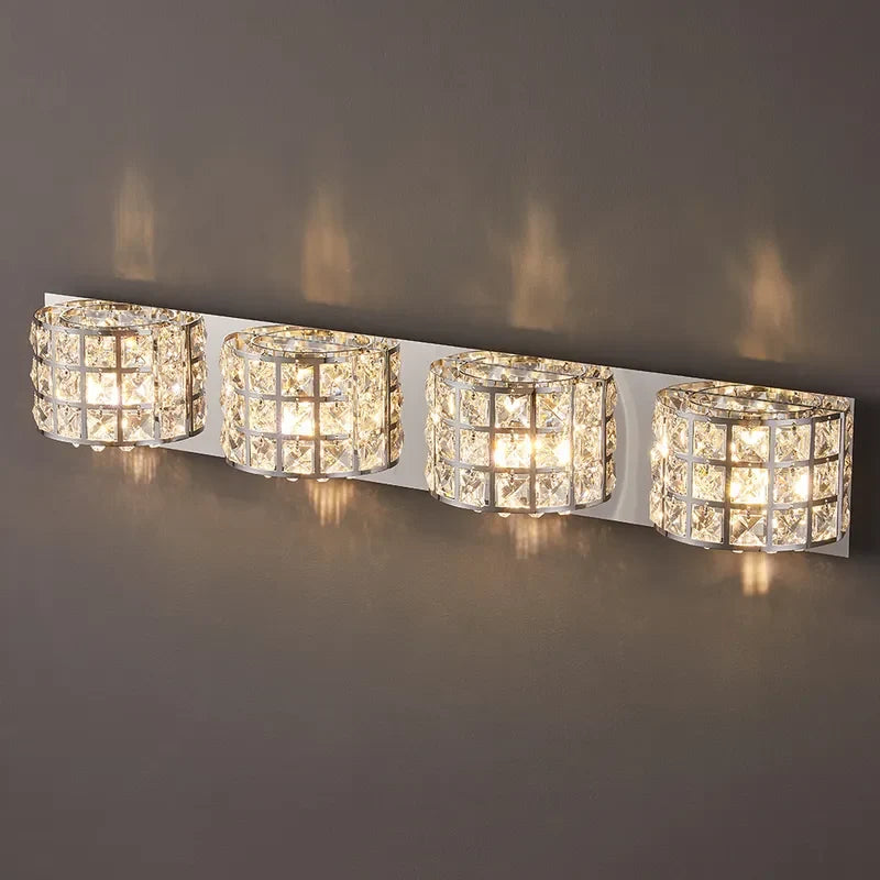 Clear Crystals Modern Bathroom Wall Sconces Chrome - view 7