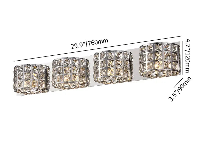 Clear Crystals Modern Bathroom Wall Sconces Chrome - view 9