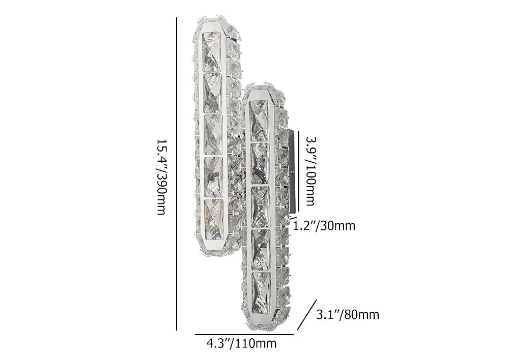 Glam Crystal Shade 2-Light Chrome LED Bedroom Wall Sconces - view 8