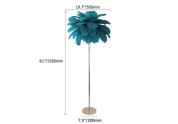 Josephine Feather Rose Gold Metal Art Deco Floor Lamp - view 17